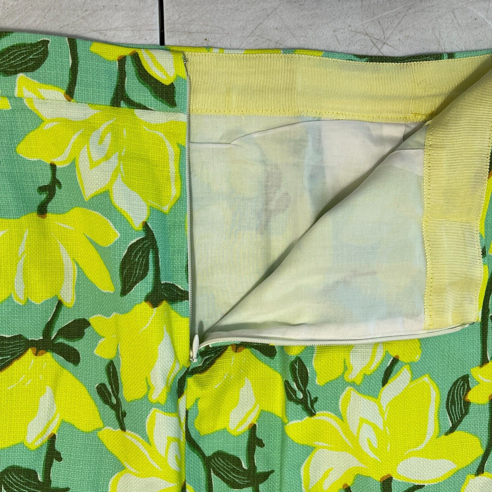 J CREW SKIRT WOMENS 12 GREEN MINI SHORT FLORAL LINED BUSINESS CASUAL WOVEN - Picture 3 of 11